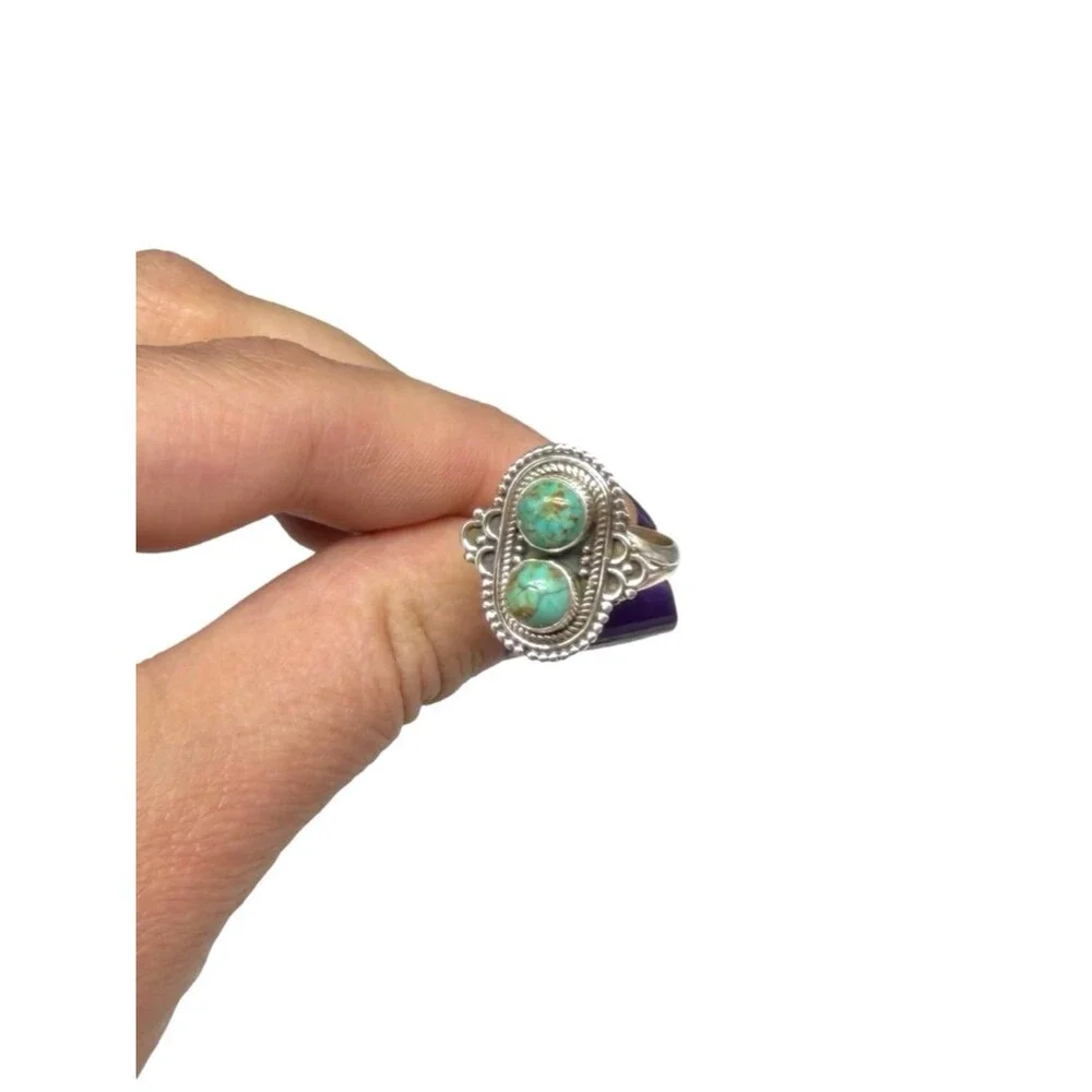 Kingman Mohave Turquoise Ring Size 6.5 Solid 925 Sterling Silver